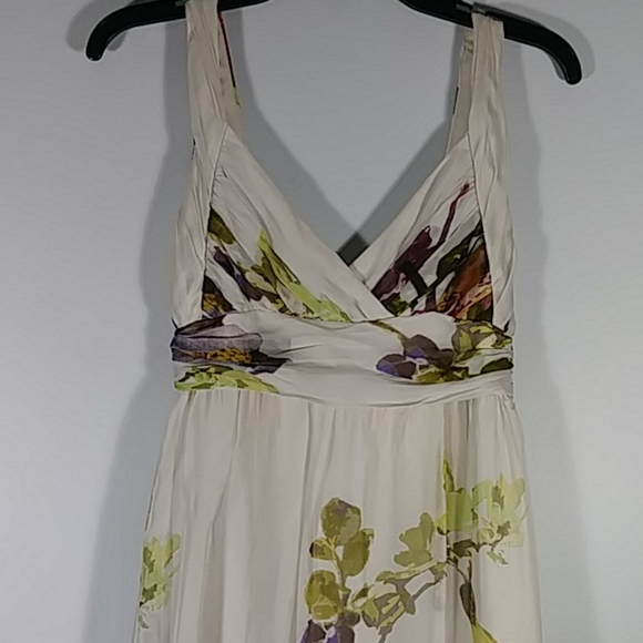 Zara Woman Cream/ floral maxi slvless dress Sz S - Picture 2 of 8
